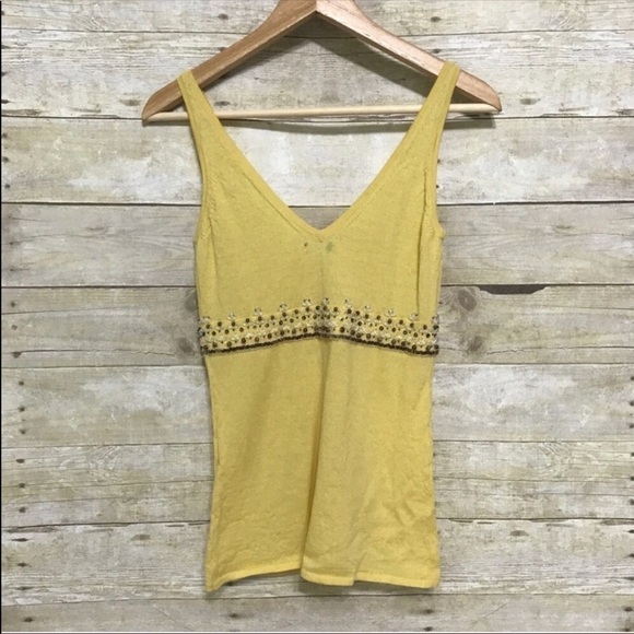 Vintage J. Crew beaded double v-neck sleeveless wool sweater XS - Picture 7 of 8